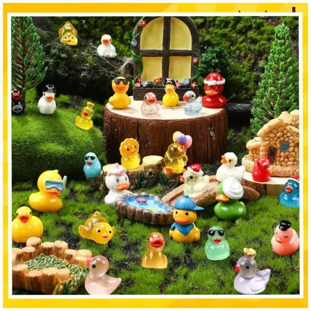 Whimsical 40-Piece Mini Resin Ducks Assortment Set Tiny Figurine Bulk NWT